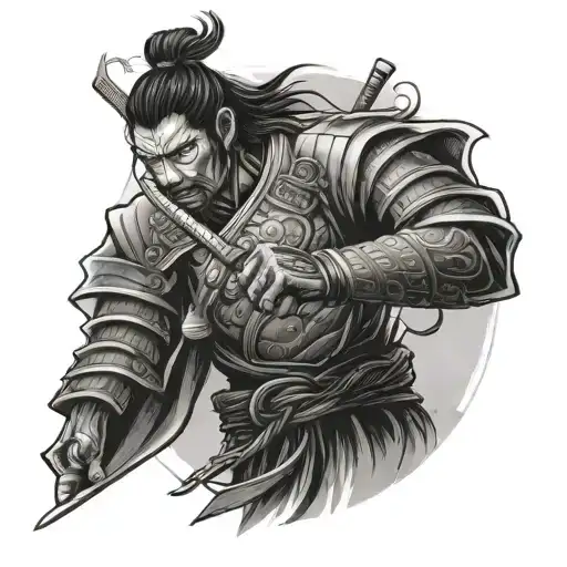 Samurai Arm Tattoo Design