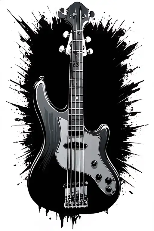 Bass Clef With Bass Guitar Peghead