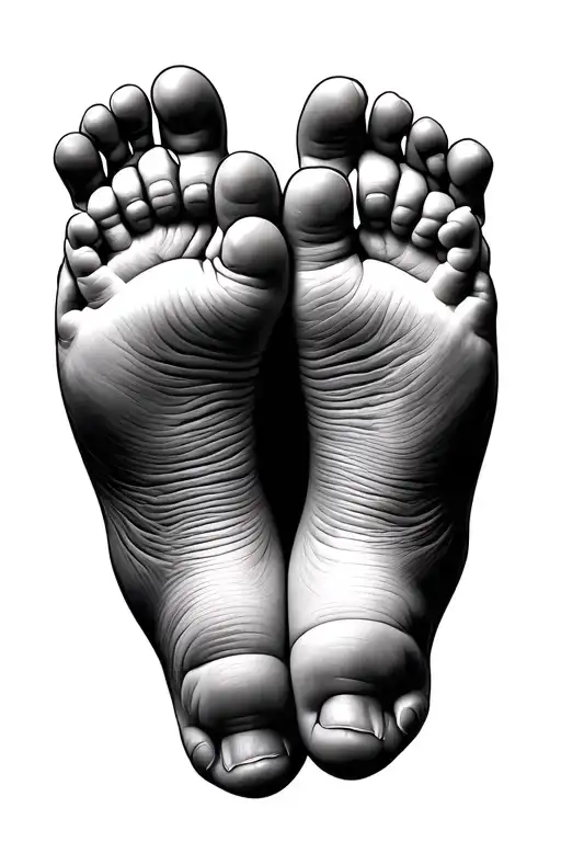 Babys Feet And Holding