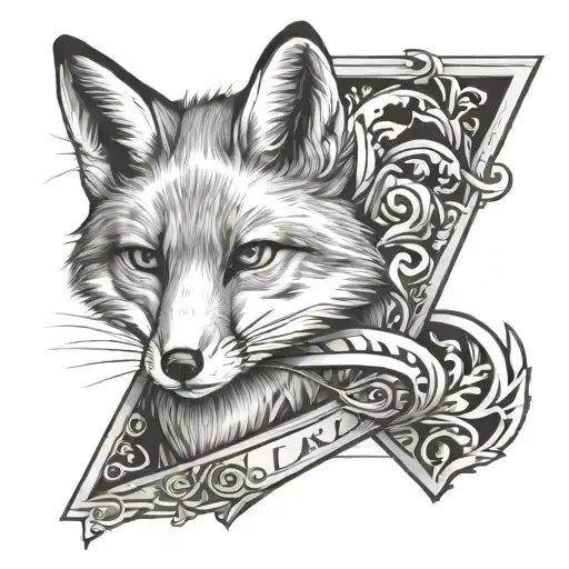 Fox With Letter R J A E Inside