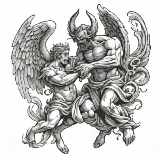 Angel Beating A Demon Vice Versa