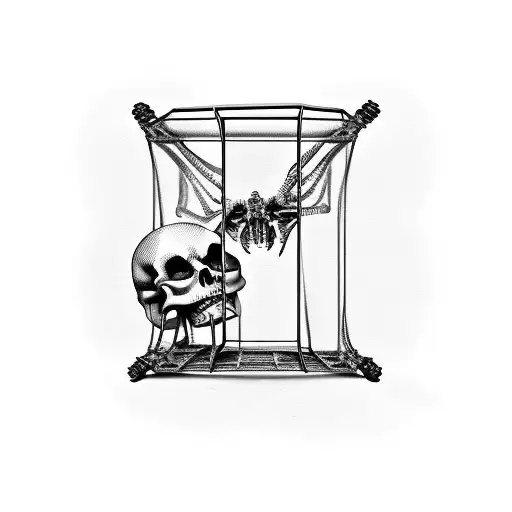 Skeleton In Broken Cage