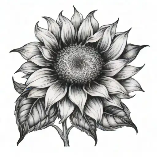 Black And White Sunflower