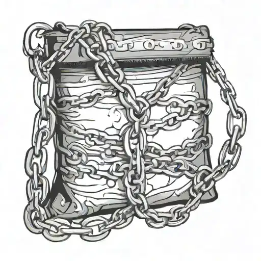 Zip Bag Wrapped In Broken Chain