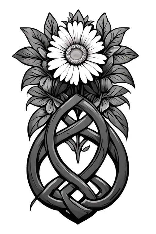 Celtic Knot With A Daisy Inside Of It