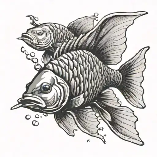 Carp Fish Swimming Underwater