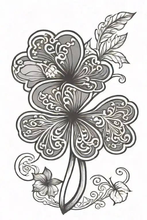 Asian Inspired 4 Leaf Clover