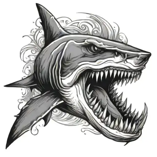 Menacing Shark With Braces On The Teeth