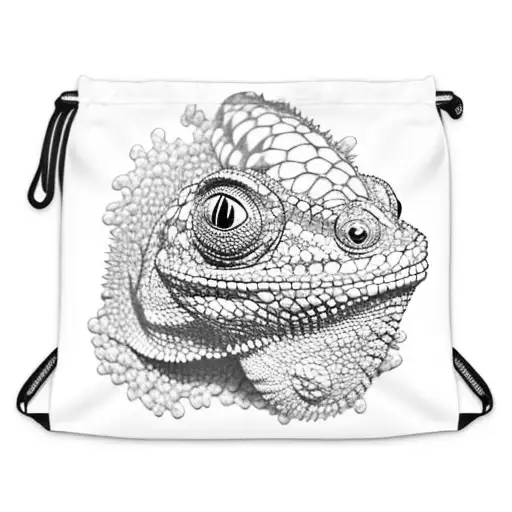 A Chameleon Wearing A Balaclava Patterned With Money Bags