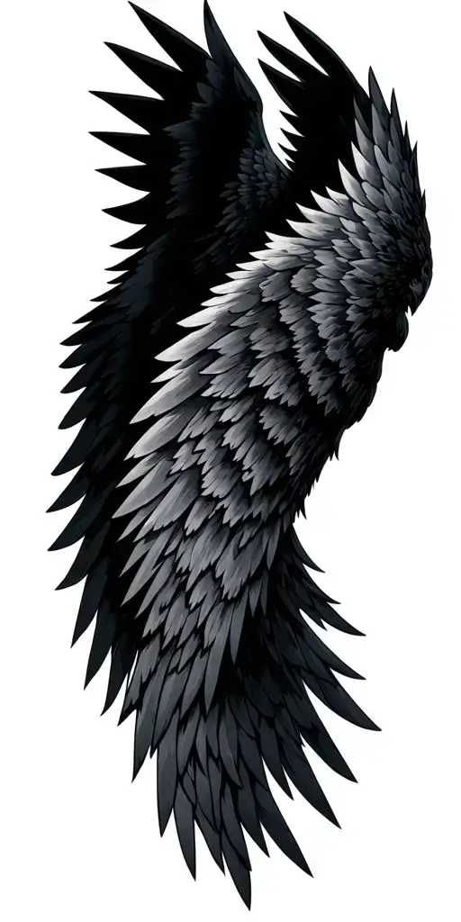 Archangel Dark Angel Wings Intertwined