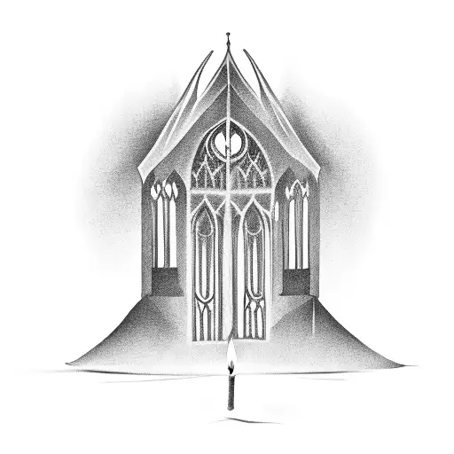 Candle With Gothic Window