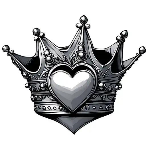 B King Crown With Heart