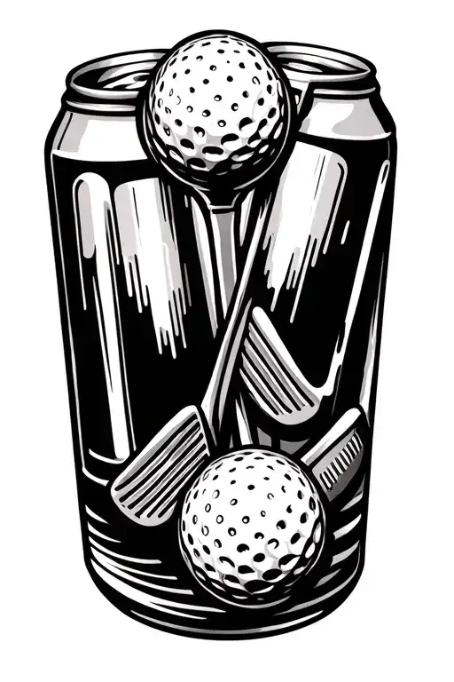 Beers Cheers Motion With Beer Cans And Golf Clubs