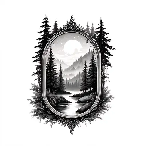 Small Forest Landscape Inside A Small Frame