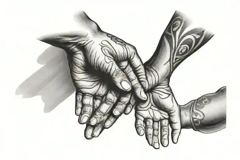 Black Mom And Son Holding Hands