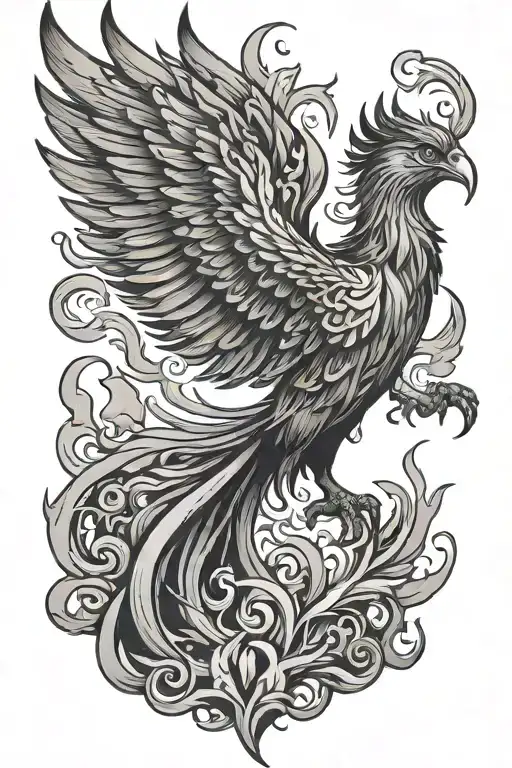 Phoenix Rising From Flames