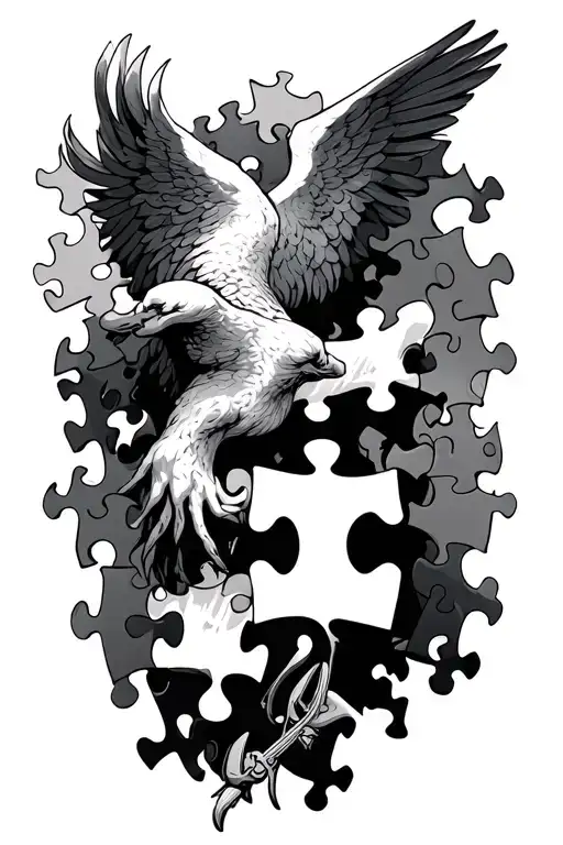 Justice And Puzzle Pieces Forming