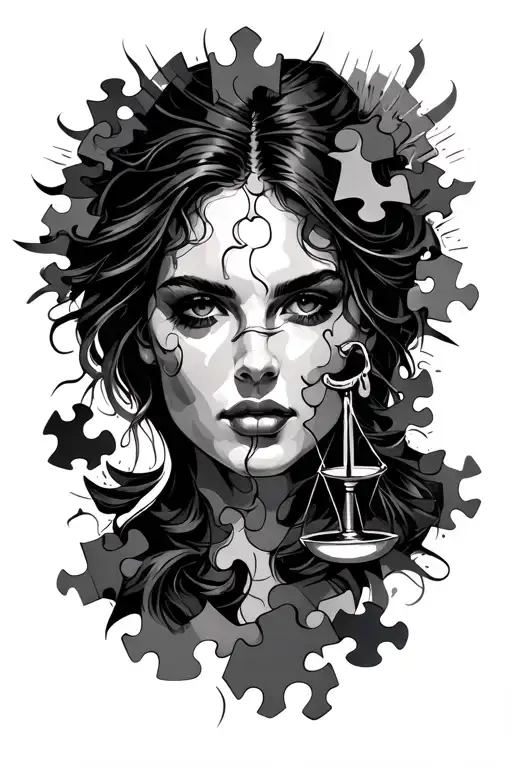 Justice And Puzzle Pieces Forming