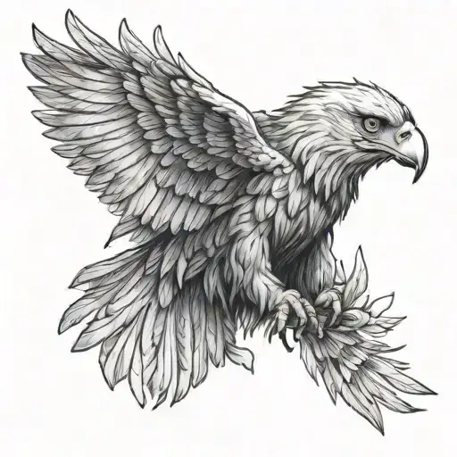 Eagle And Unicorn Realistic Portrait