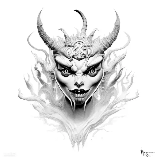 Filligree Female Demon Head
