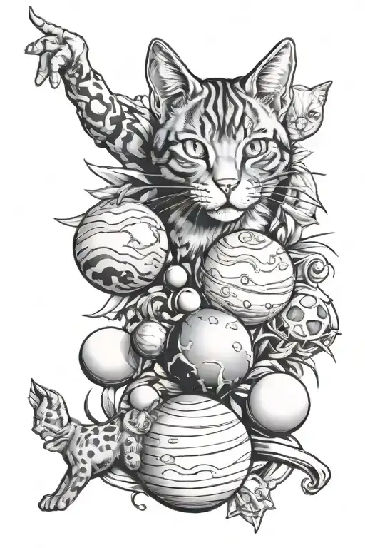 Planets Surrounded By Cat Pawns