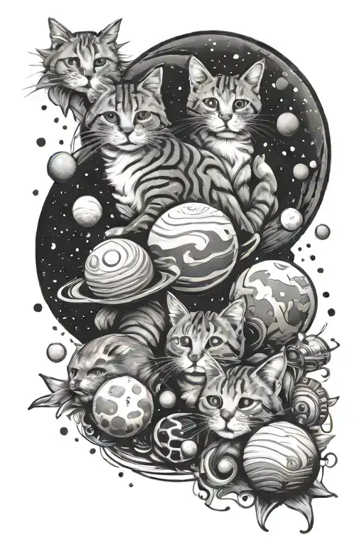 Planets Surrounded By Cat