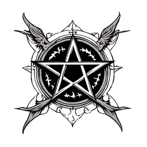Pentagram Spiritual Protection Simple Design