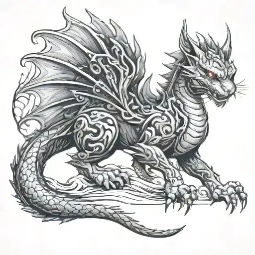 Monmon Cat Dragon Emerging