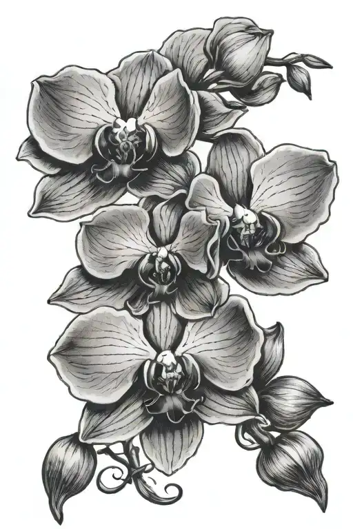 Orchid With Crescent Moon