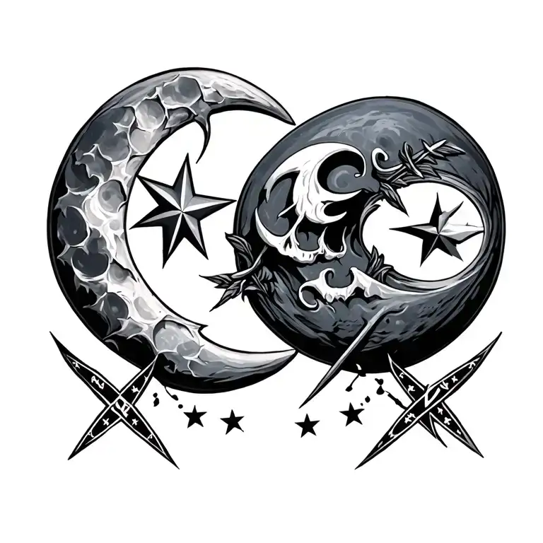 Confederate And Turkish Moon And Star