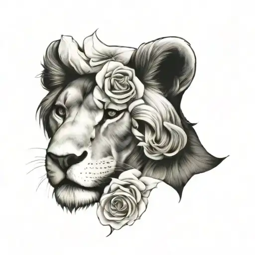 Lion And A Rose And A Eye
