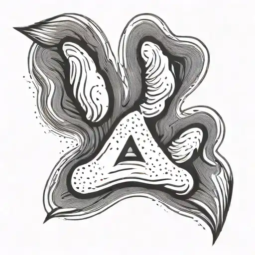 Minimal Symbol Of Golden Retriever Dog Paw Print With A Letter A