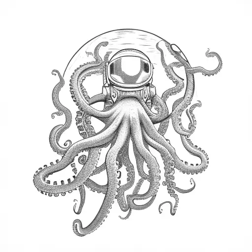 Astronaut Fighting An Octopus
