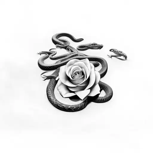 Snake And Rose Realism Straight