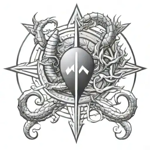 Scorpio And Pisces Zodiac Sign Tattoo With Virgo Protector