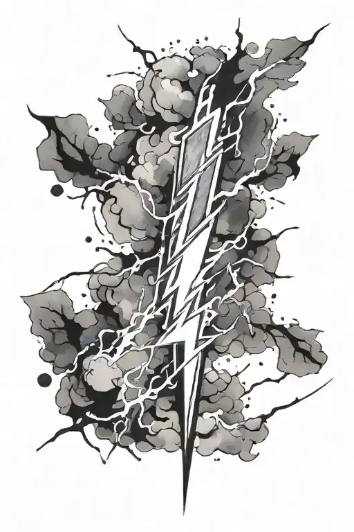 Watercolor Lightning Bolt Forearm