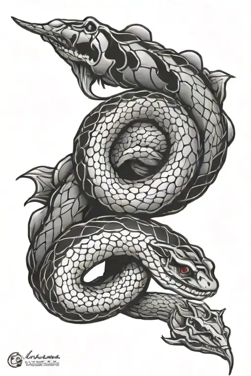 Snake Wrapped Around Spine