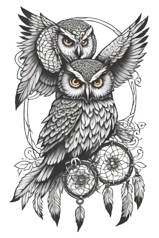 Owl And Dream Catcher