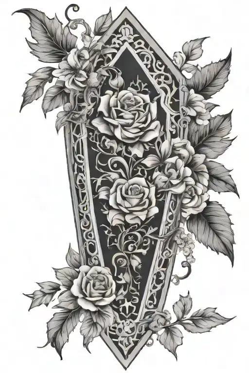 Gothic Floral Coffin