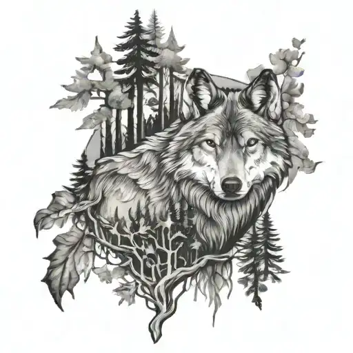 Wolf In Thw Forest