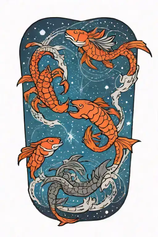 Pisces And Scorpio Constellation Intertwined