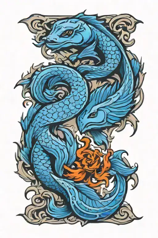 Pisces And Scorpio Zodiac Signs Intertwined With Elements