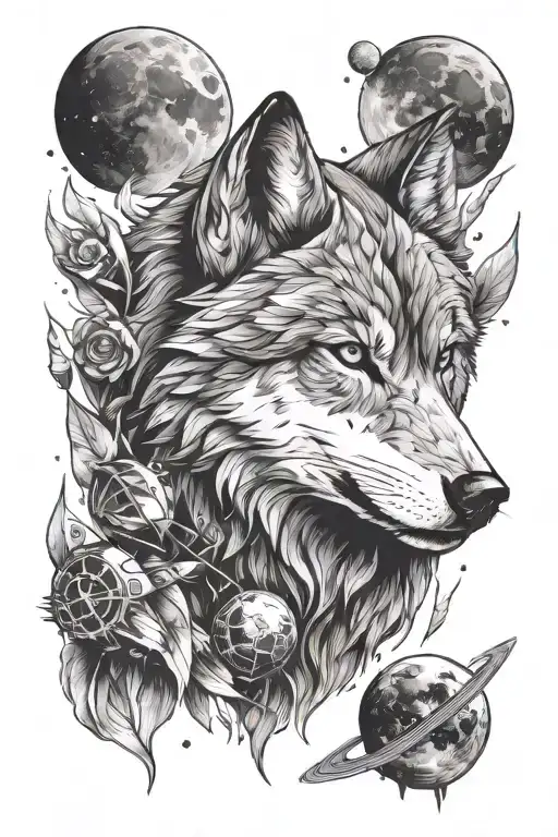 Wolf And Space Themed
