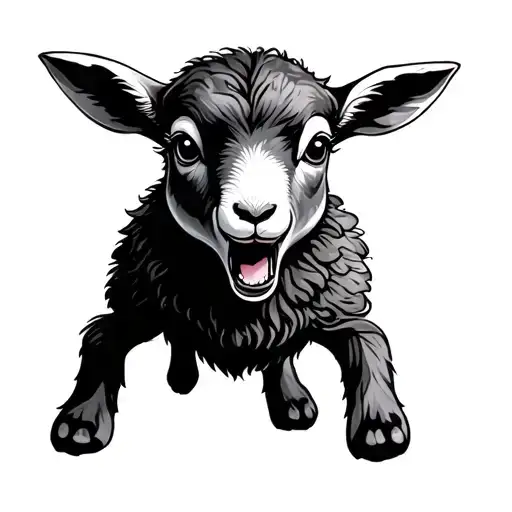 A Baby Lamb In Wolf's Clothing Growling