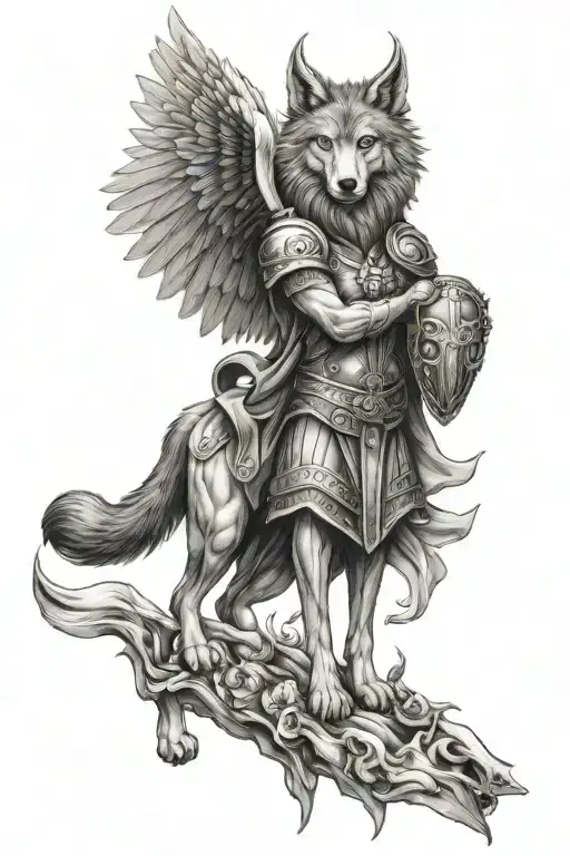 Saint Micheal Wolf Looking Forward