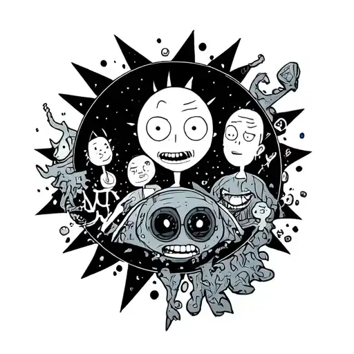 Rick And Morty With Portal And Many Little Things From My 2000 Childhood Droping Out