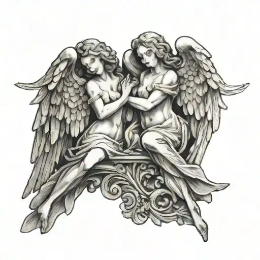 Angels Doing Dove Perched