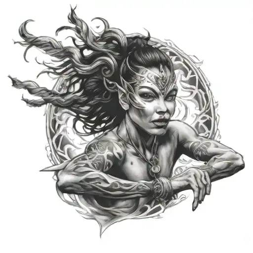 Realistic Black And Grey Portrait Of A Fire Dancer Inspired By Dmb Album Art