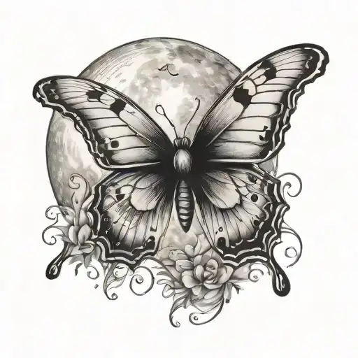Butterfly And Moon