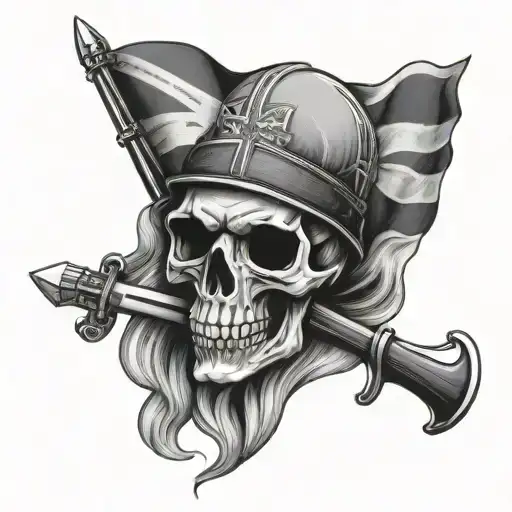 Skull British Flag And Bayonet